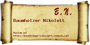 Baumholzer Nikolett névjegykártya